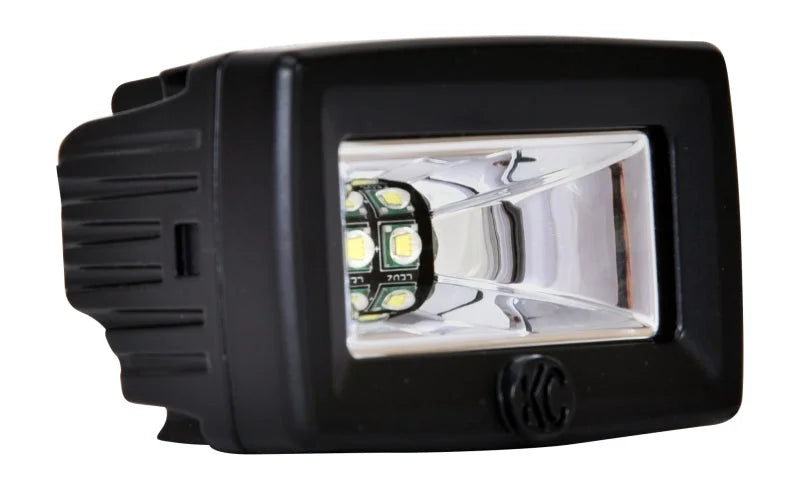KC HiLiTES C-Series 2in. C2 LED Light 20w Area Flood Beam (Single) - Black - Back View