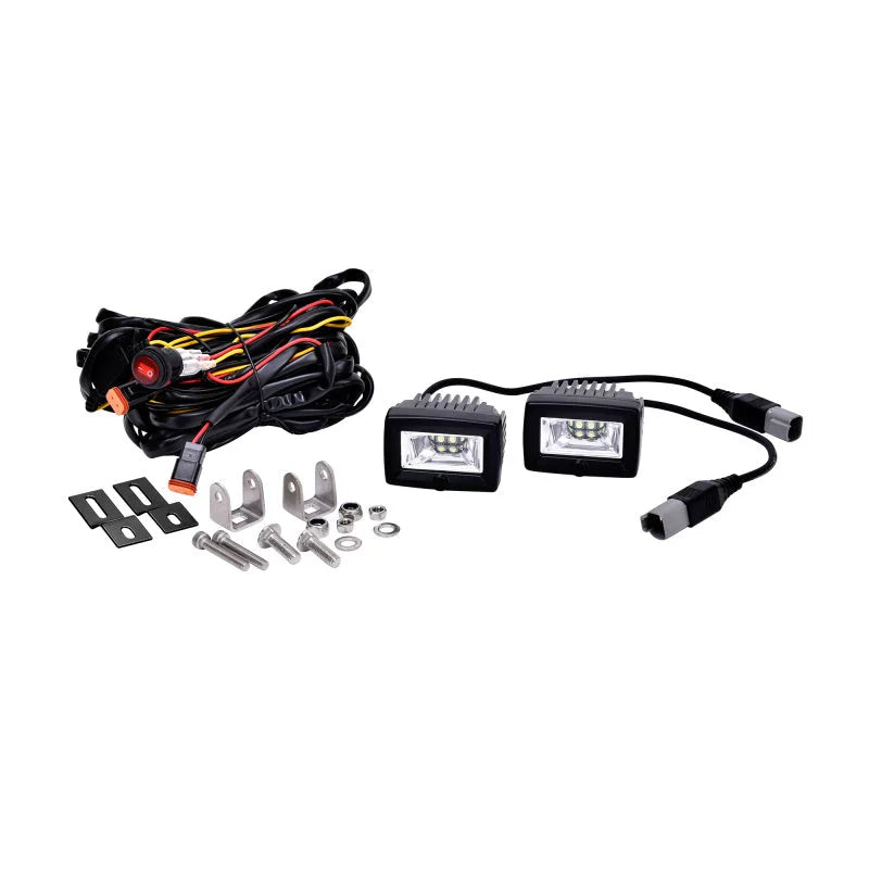 KC HiLiTES C-Series C2 LED 2in. Backup Area Flood Light 20w (Pair Pack System) - Black - Additional View 6