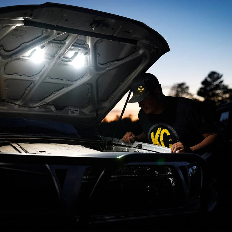 KC HiLiTES Cyclone 2in. LED Universal Under Hood Lighting Kit (Incl. 2 Cyclone Lights/Switch/Wiring) - Additional View 6