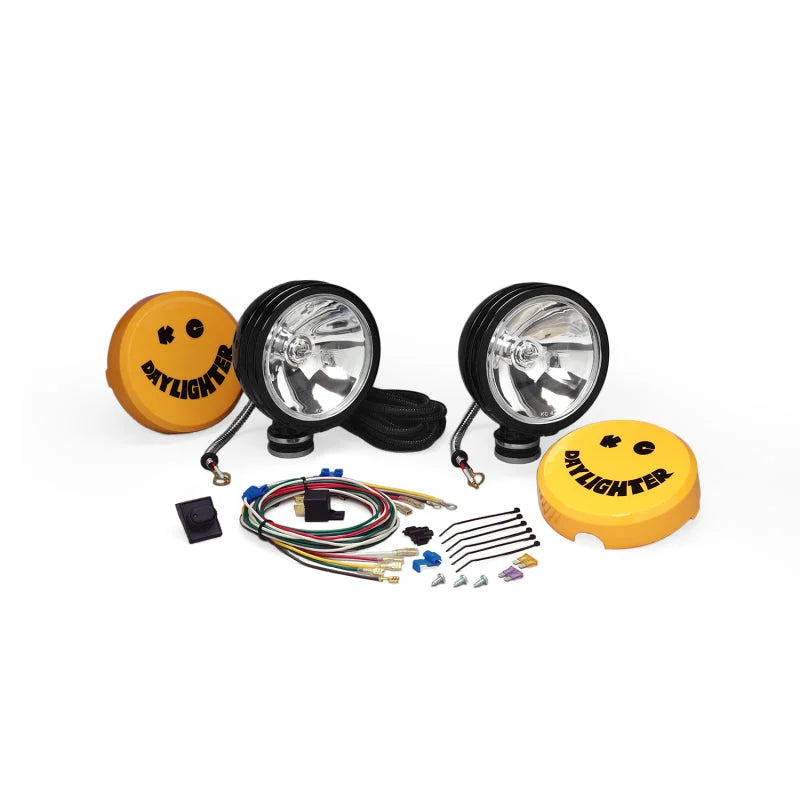 KC HiLiTES Daylighter 6in. Halogen Light 100w Spot Beam (Pair Pack System) - Black SS - Side View