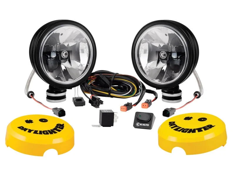 KC HiLiTES Daylighter Gravity G6 LED 20w SAE/ECE Driving Beam (Pair Pack System) - Black SS - Detail View