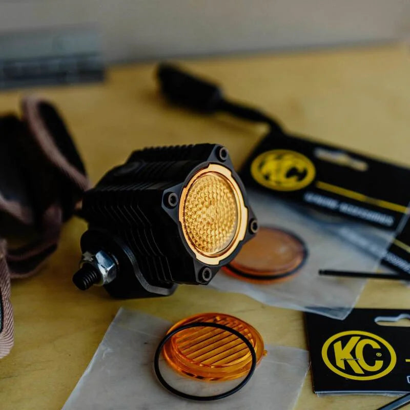 KC HiLiTES FLEX ERA 1 Performance Yellow Flood Beam Lens - Back View