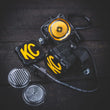 Load image into Gallery viewer, KC HiLiTES FLEX ERA 1 Single Light Cover ONLY (Black/Yellow KC Logo) - Back View