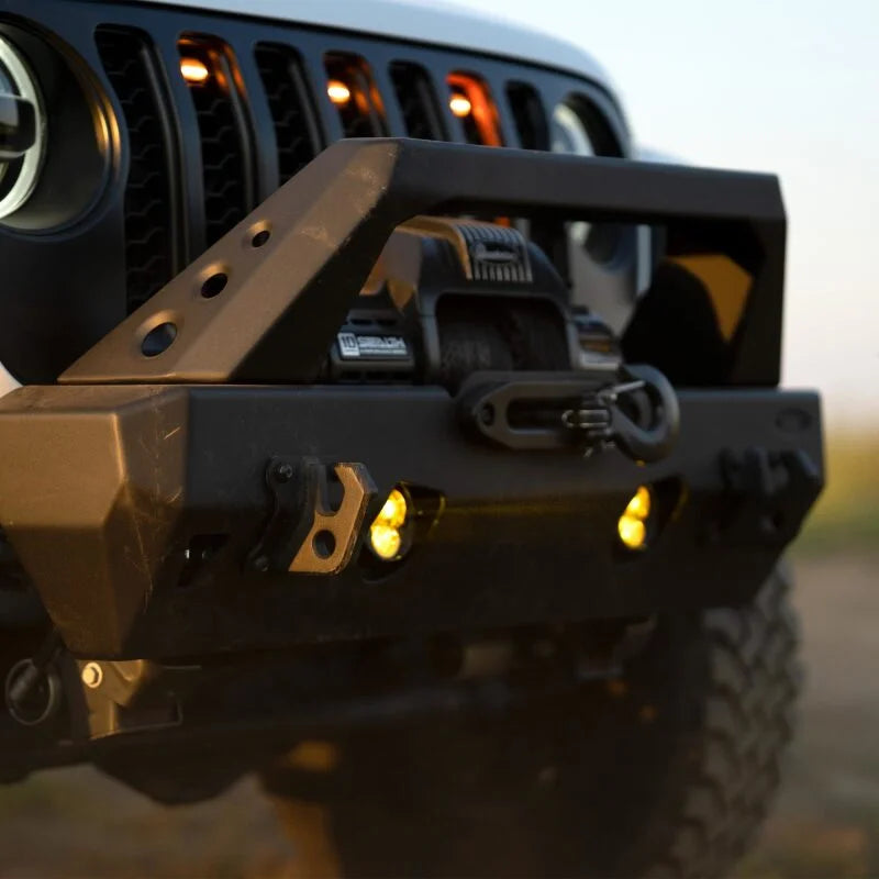 KC HiLiTES FLEX ERA 3 Dual Mode SAE Fog Lights - 2-Light Master Kit for Jeep JK/JL/JT Steel Bumpers - Installation View