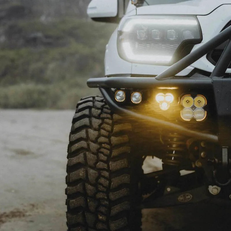 KC HiLiTES FLEX ERA 3 Dual Mode SAE Fog Lights - 2-Light Master Kit for Toyota Aftermarket Bumper - Side View