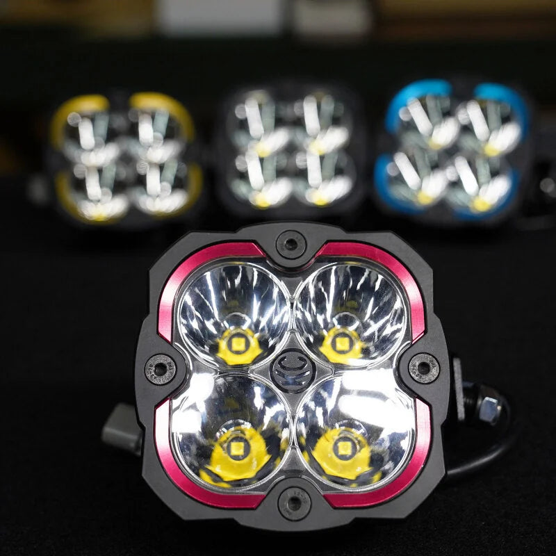 KC HiLiTES FLEX ERA 4 Color Bezel Ring Red (ea) - Side View