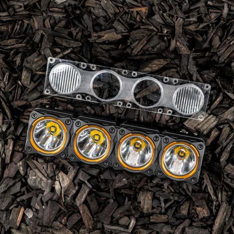 KC HiLiTES FLEX ERA LED Clear Spot Beam Lens for Light Bars - Side View