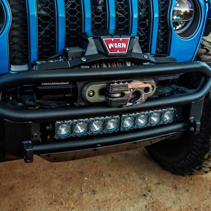 KC HiLiTES FLEX ERA LED Light Bar Bezel Kit for 10in. Segments - Blue - Side View