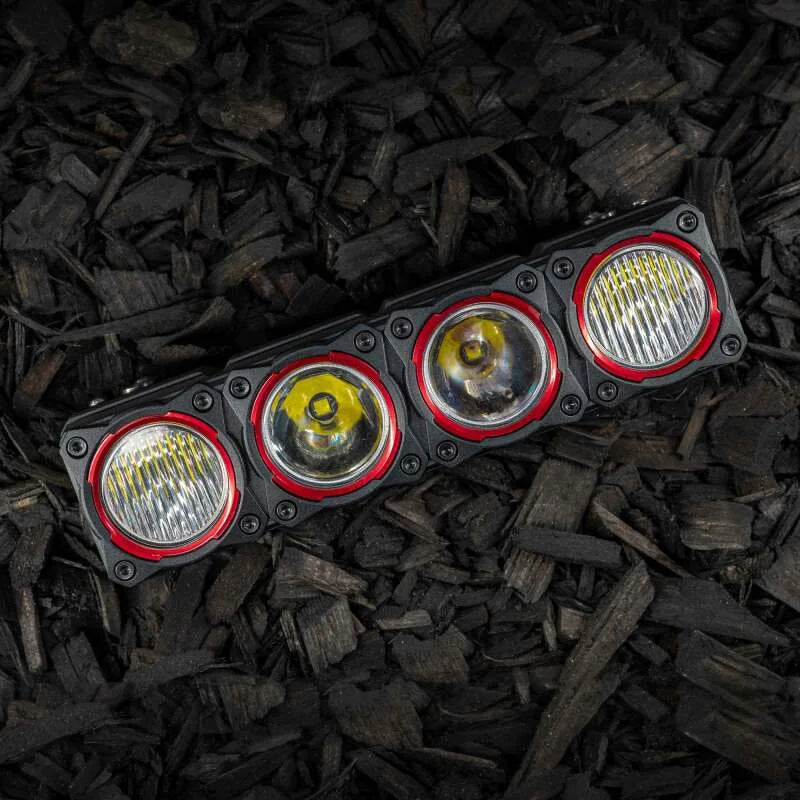 KC HiLiTES FLEX ERA LED Light Bar Bezel Kit for 10in. Segments - Red - Back View