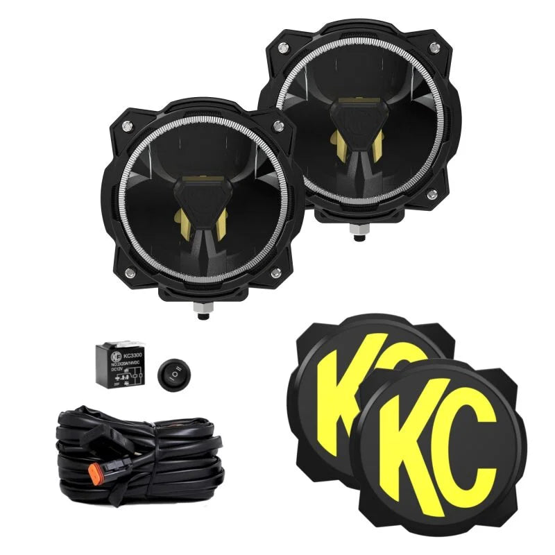 KC HiLiTES Gravity Titan LED 6in. - Pair Pack (Wide-40 Beam) - Main Product View