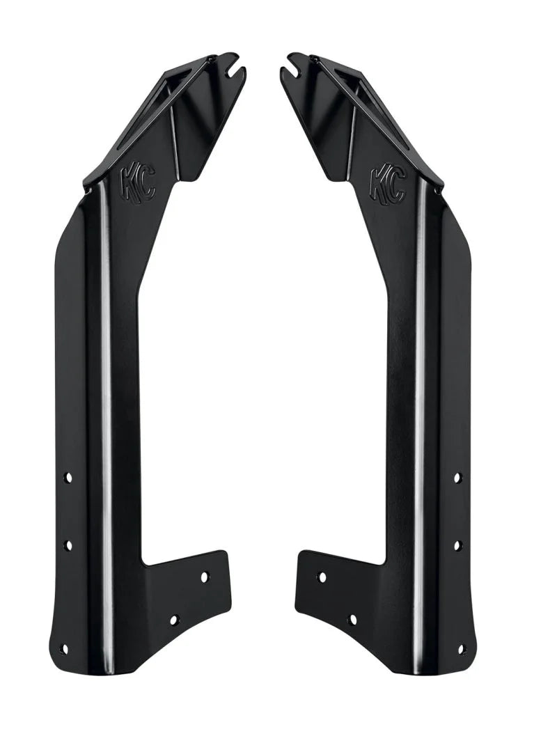 KC HiLiTES Jeep JK 50in. Overhead Xross Bar Light Mount (Bar Only/Req. Mount Brackets) - Black - Side View