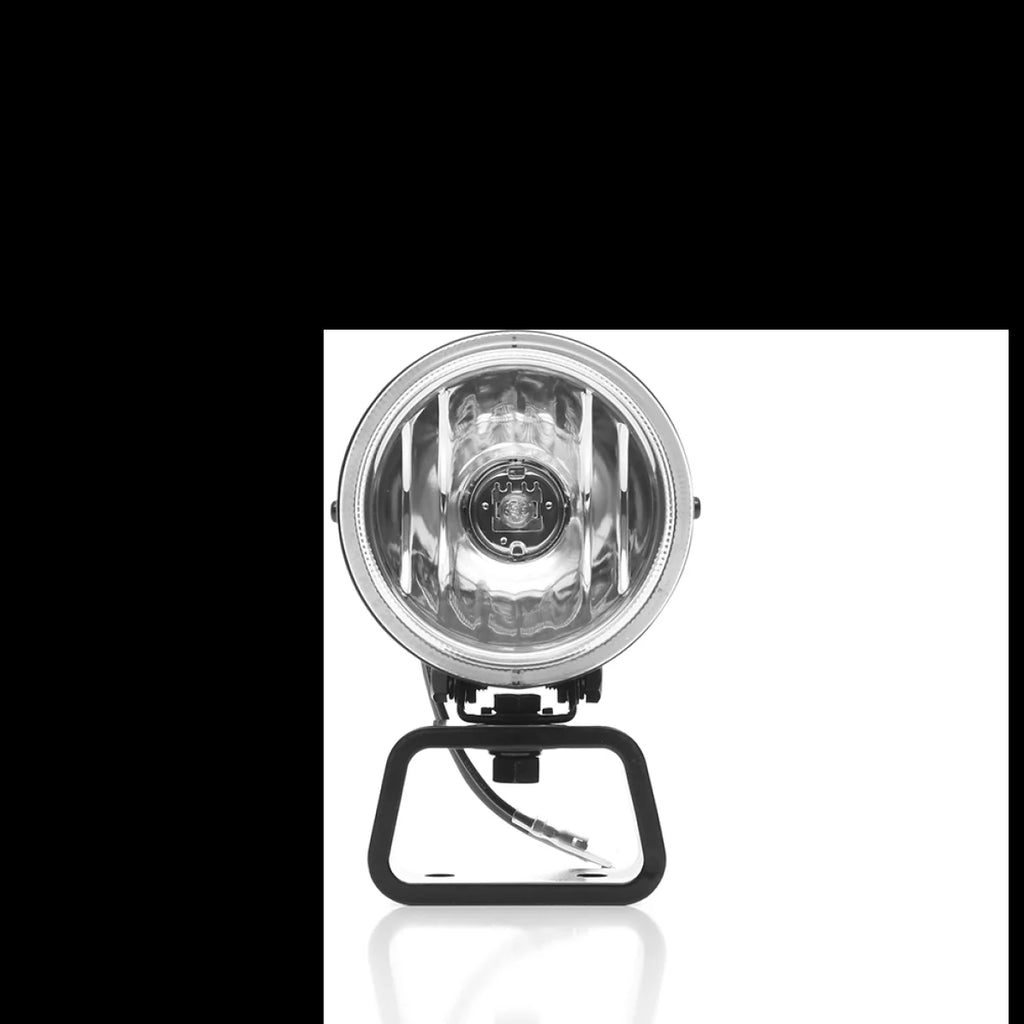 KC HiLiTES Rally 400 4in. Round Halogen Light 55w Spread Beam (Single) - Black - Back View