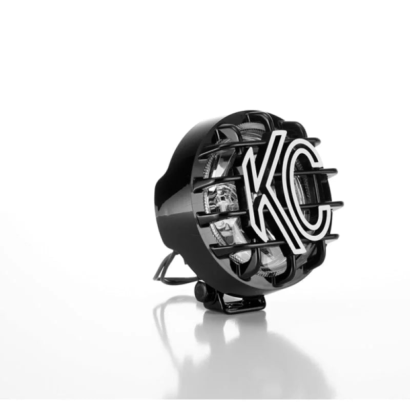 KC HiLiTES Rally 400 4in. Round Halogen Light 55w Spread Beam (Single) - Black - Installation View