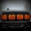 Load image into Gallery viewer, KC HiLiTES SlimLite 8in. LED Light Shield Driving (Shield Only) - Amber - Installation View