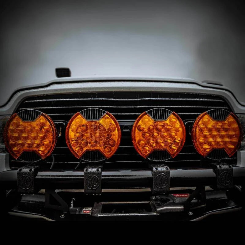 KC HiLiTES SlimLite 8in. LED Light Shield Driving (Shield Only) - Amber - Installation View