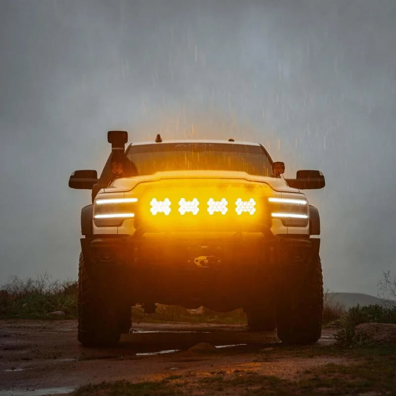 KC HiLiTES SlimLite 8in. LED Light Shield (Shield Only) - Amber - Back View
