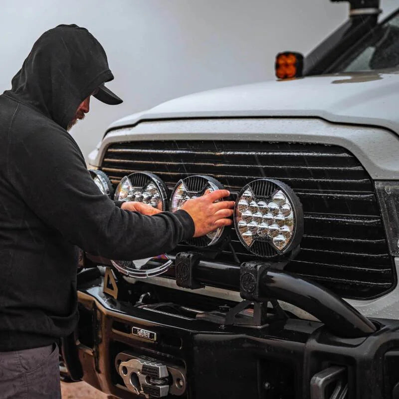 KC HiLiTES SlimLite 8in. LED Light Shield (Shield Only) - Clear - Installation View