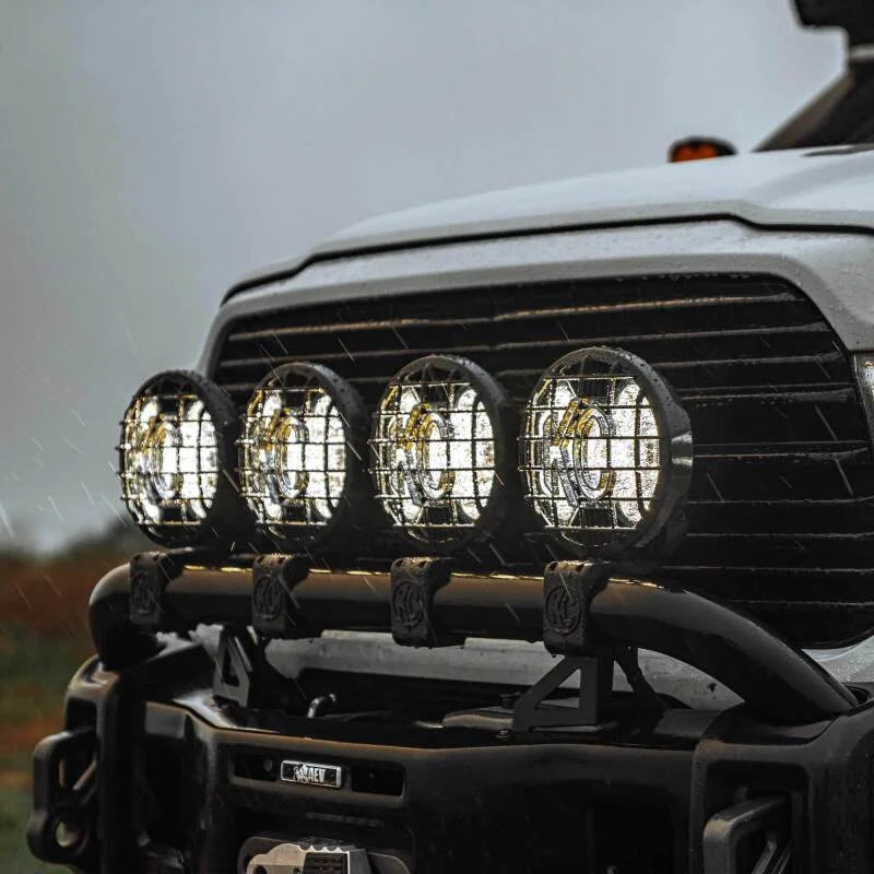 KC HiLiTES SlimLite 8in. LED Stone Guard - Black - Side View