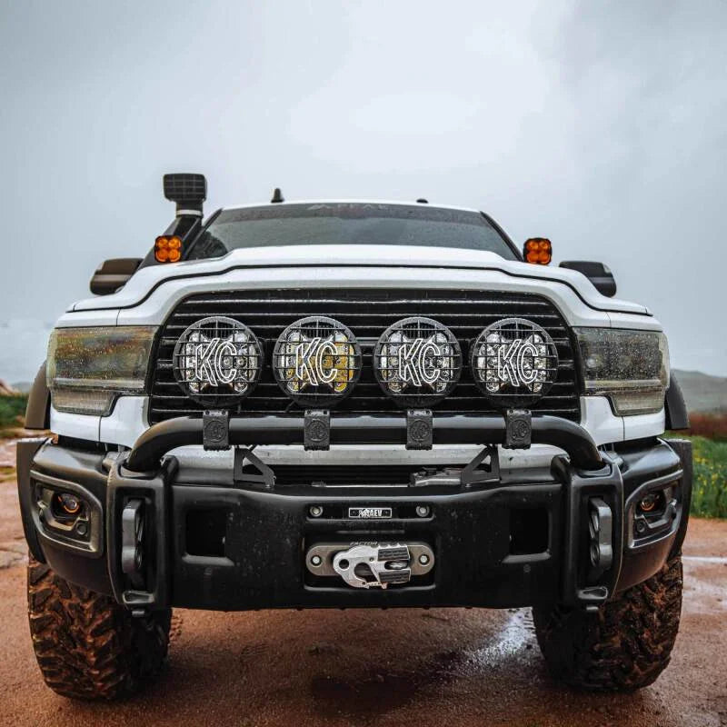 KC HiLiTES SlimLite 8in. LED Stone Guard - Black - Installation View