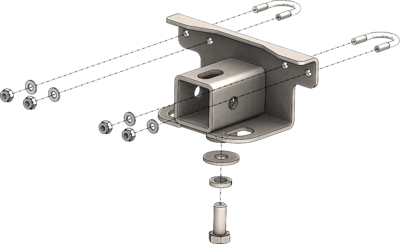 KFI 16+ Yamaha Kodiak 700 4x4/ 09-14 Grizzly 550/ 07-18 Grizzly 700 2 in. Receiver Hitch Rear