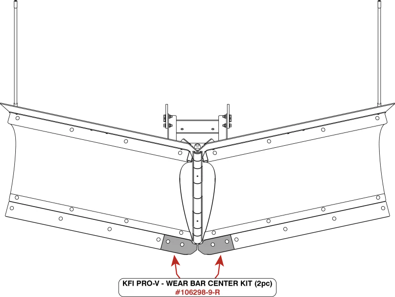 KFI Wear Bar Center Kit V-Plow - 2 pc. - Main Product View