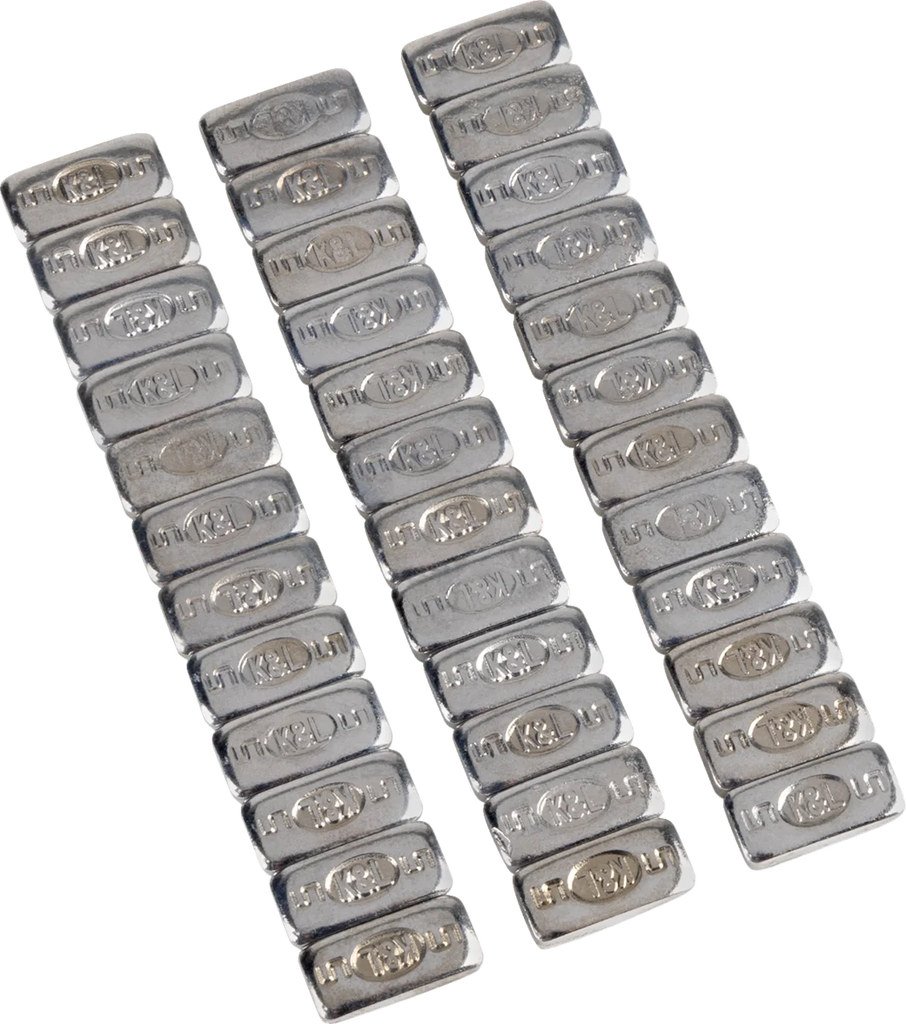 K&L Supply Wheel Weights - Rectangle - Adhesive Stick-On - Chrome - 36 Pack 32-2398 - Main Product View