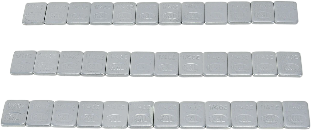 K&L Supply Wheel Weights - Rectangle - Adhesive Stick-On - Silver - 36 Pack 32-2415 - Main Product View
