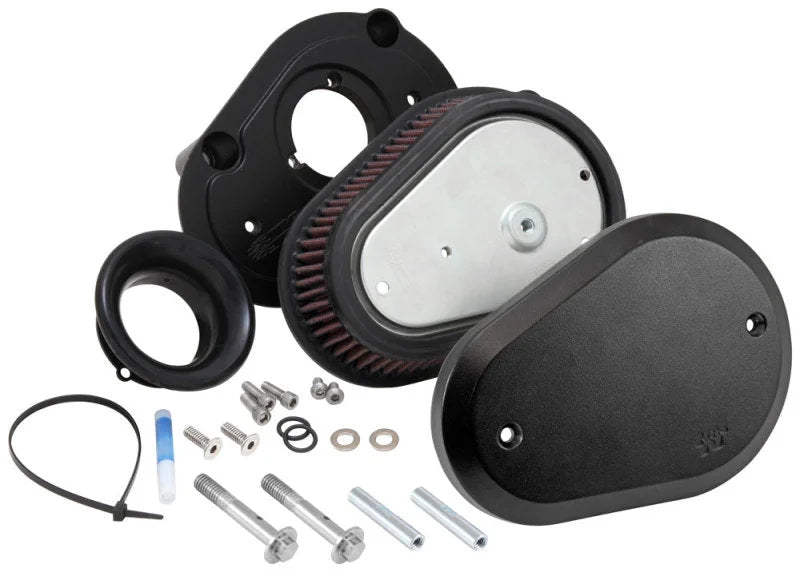 K&N 00-16 Harley Davidson Street Metal Intake System Flare Black - Additional View 5