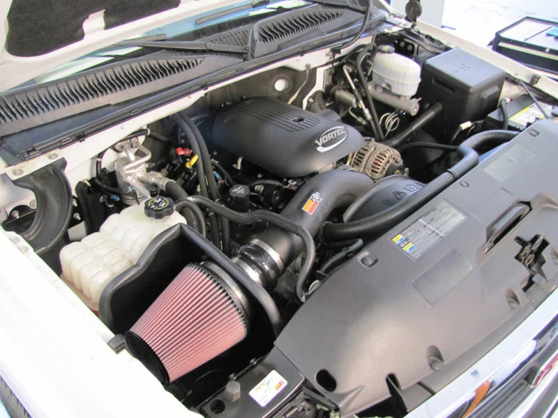 K&N 01-04 Chevy Silverado HD V8-6.0L Performance Intake Kit - Side View