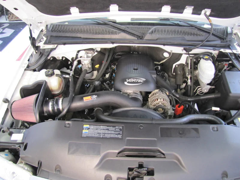 K&N 01-04 Chevy Silverado HD V8-6.0L Performance Intake Kit - Back View