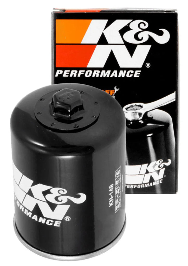 K&N 01-12 Yamaha FJR 1300/1300A/1300AE/1300AS 2.688in OD x 3.813in H Oil Filter - Installation View