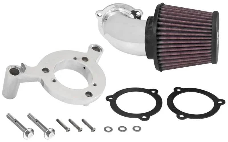 K&N 01-15 Harley-Davidson Touring 96 / 103 / 08-15 Bright AirCharger Performance Intake - Back View