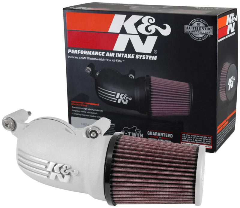 K&N 01-17 Harley Davidson Softail / Dyna FI Performance Air Intake System Silver - Additional View 9