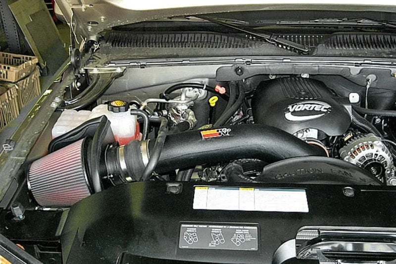K&N 02-04 Chevy Avalanche V8-5.3L Performance Intake Kit - Side View