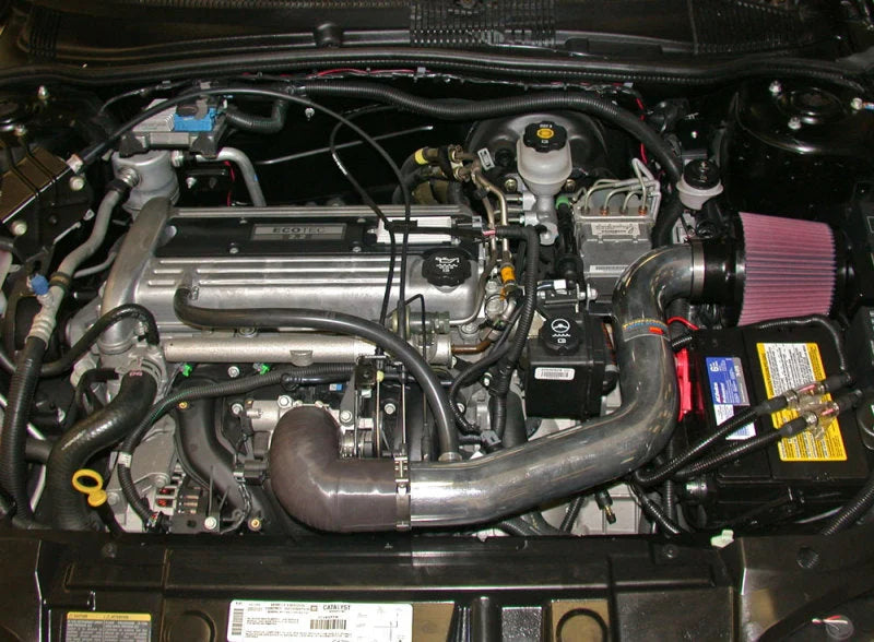 K&N 02-04 Chevy Cavalier L4-2.2L Silver Typhoon Intake - Side View