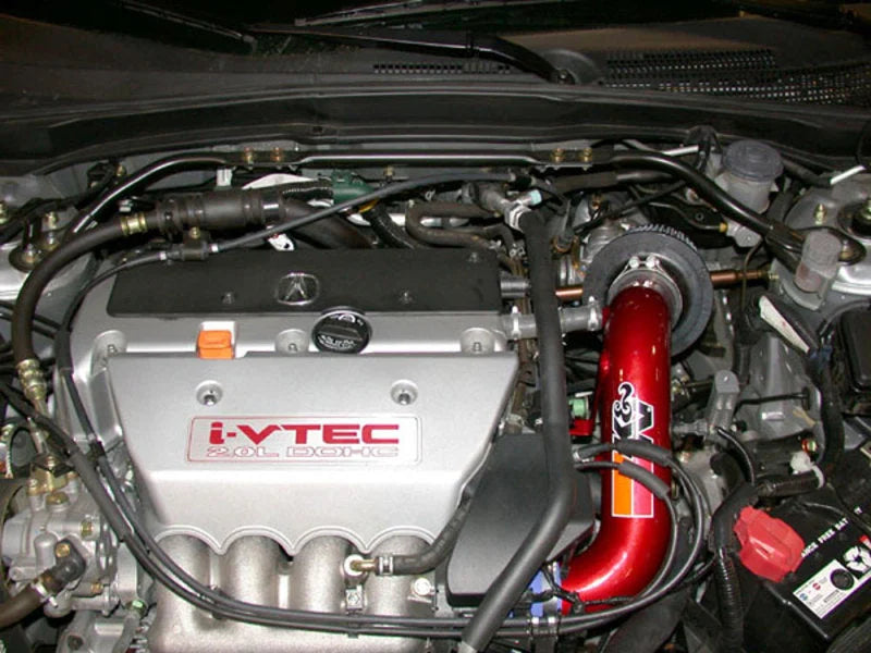 K&N 02 Honda Civic Si Red Typhoon Short Ram Intake - Side View