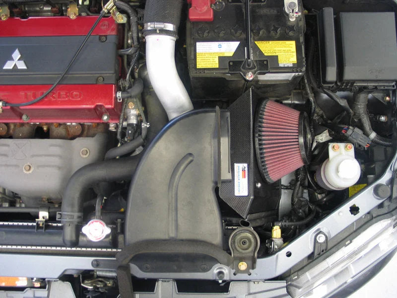 K&N 03-04 Evo 8 ONLY Polished Typhoon Short Ram Intake - Side View