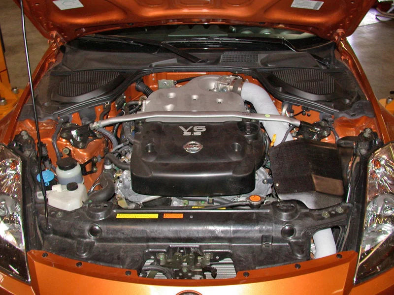 K&N 03-06 350z Polished Typhoon Short Ram Intake - Side View