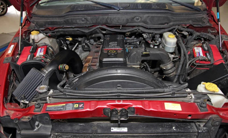 K&N 03-07 Dodge Ram Pickup 2500/3500 5.9L DSL Black Performance Intake Kit - Side View