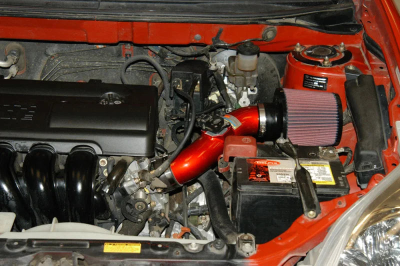 K&N 03 Toyota Matrix XR Red Typhoon Short Ram Intake - Side View