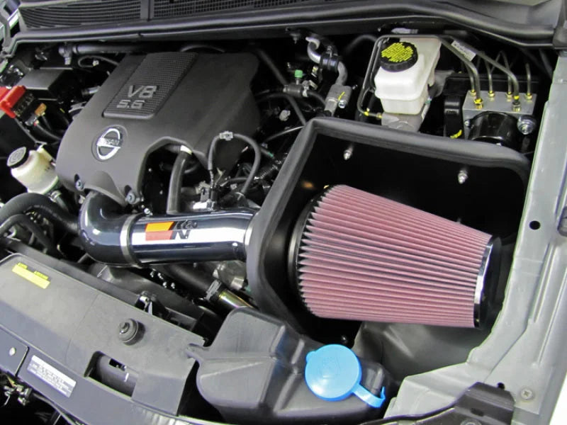 K&N 04-07 Nissan V8-5.6L High Flow Performance Kit - Side View