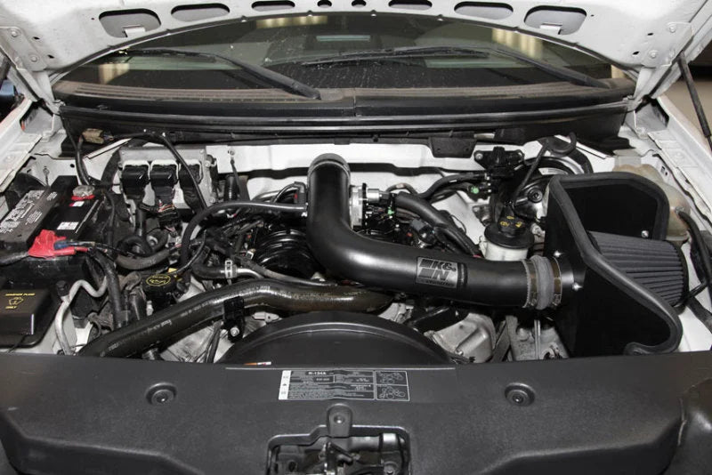 K&N 04-08 Ford F150 V8-5.4L/04-07 Ford Lobo 5.4L V8 Blackhawk Perf Intake Kit - Back View