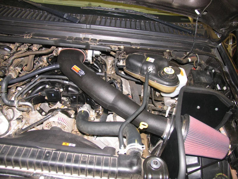 K&N 05-06 Ford F-Series Superduty V10-6.8L Performance Intake Kit - Side View