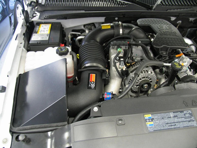 K&N 05-06 GM 2500HD/3500HD V8-6.6L Turbo Diesel Performance Intake Kit - Side View