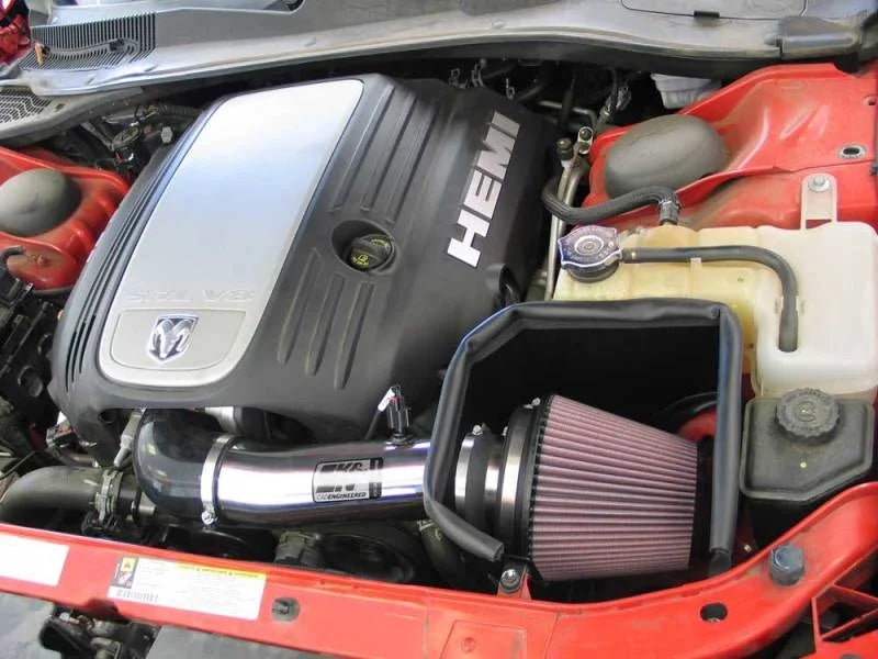 K&N 05-08 Magnum/06-13 Charger/08-13 Challenger / 05-13 Chrysler 300C V8 5.7L Typhoon C/A Intake - Back View