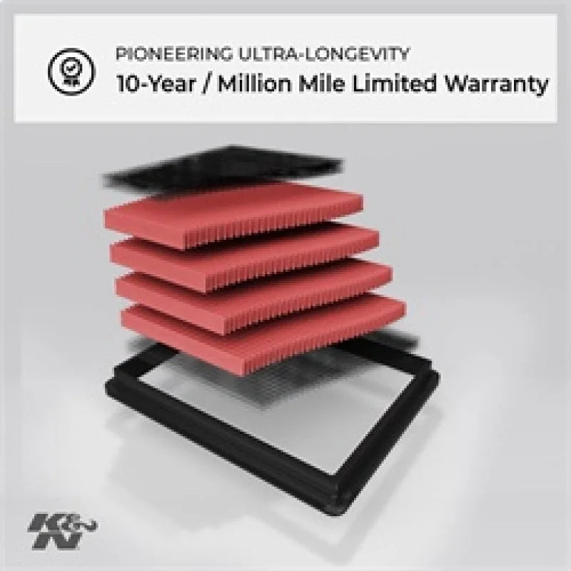 K&N 05-10 VW Jetta/Passat / 07-10 Tiguan / 09-10 GTi / 06-09 EOS Drop In Air Filter - Main Product View