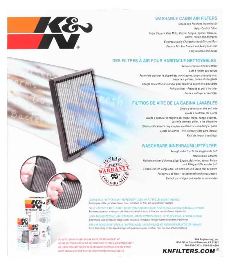K&N 05-14 VW Jetta 2.5L 2.0L / EOS Cabin Air Filter - Additional View 8