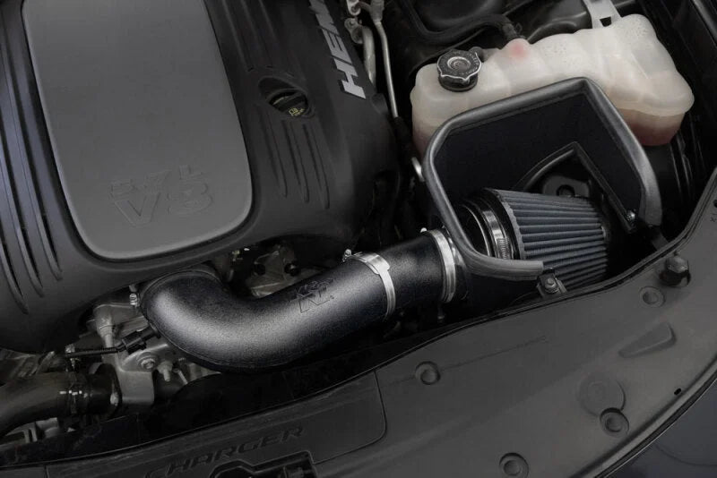 K&N 05-19 Dodge Magnum V8 5.7L/6.1L DRYFLOW Performance Air Intake System - Back View