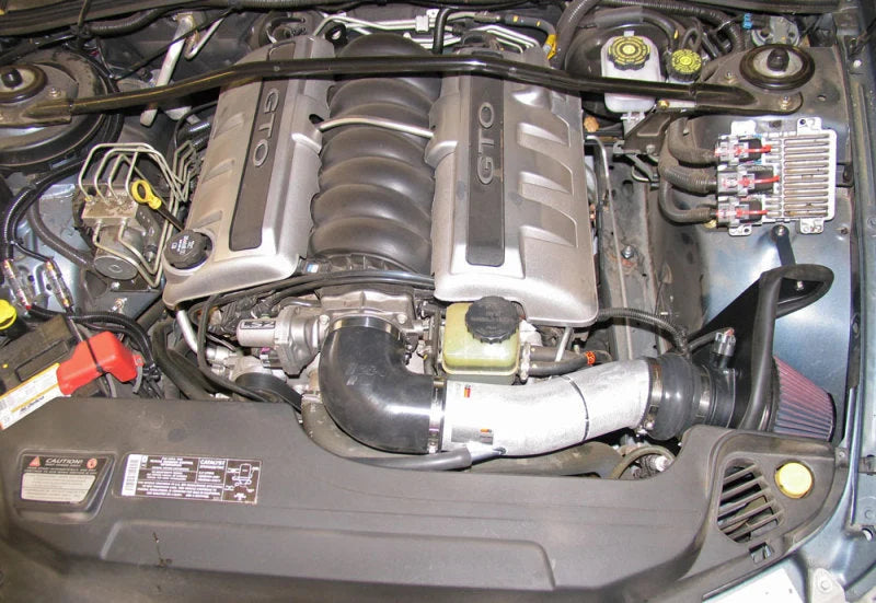 K&N 05 Pontiac GTO 6.0L Polished Typhoon Short Ram Intake - Back View