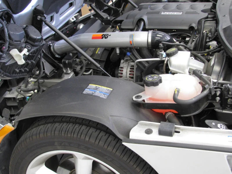 K&N 06-08 Pontiac Solstice / Saturn Sky L4-2.4L Silver Typhoon Short Ram Intake - Side View